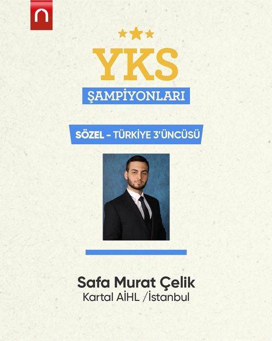 <p>YKS Sözel Türkiye 3’üncüsü olan Safa Murat Çelik.</p>

<p> </p>
