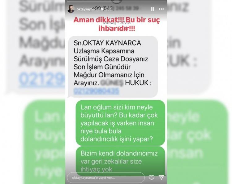 <p><span style="color:#800000"><strong>DOLANDIRICILARA CEVAP VERDİ</strong></span></p>
<p><span style="color:#000000">Dolandırıcılara, <em><strong>"Lan oğlum sizi kim, neyle büyüttü lan? Bu kadar çok yapılacak iş varken insan niye bula bula dolandırıcılık işini yapar? Bizim kendi dolandırıcımız var geri zekâlılar, size ihtiyaç yok."</strong></em> diyerek yanıt veren Oktay Kaynarca'nın paylaşımı sosyal medyada gündem oldu.</span></p>