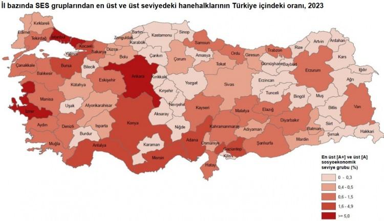 <p>Ankara: Hanelerin yüzde 2,5'inin en üst seviyede, yüzde 16,5'inin üst seviyede, yüzde 20,0'ının üst altı seviyede, yüzde 17,5'inin üst orta seviyede, yüzde 17,4'ünün alt orta seviyede, yüzde 14,0'ının alt seviyede, yüzde 12,2'sinin ise en alt seviyede yer aldığı görüldü.</p>
<p> </p>