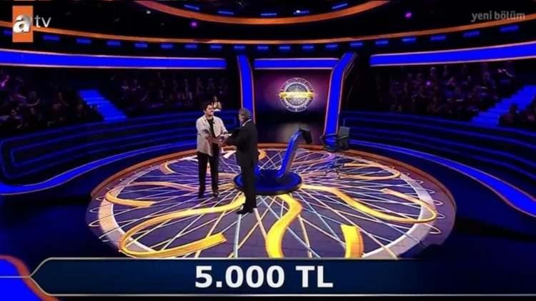 <p>Yarışmacı, 5 bin TL alarak yarışmaya veda etti.</p>
<p> </p>