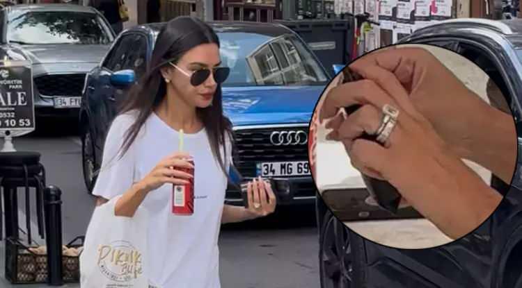 <p><span style="color:#B22222"><em><strong>Geçtiğimiz günlerde Nişantaşı'nda görüntülenen Arda Turan'ın eşi Aslıhan Doğan Turan'ın parmağındaki devasa yüzük, ışıltısıyla göz kamaştırdı. İri taşlı yüzüğün fiyatı ise sosyal medyada gündem oldu.</strong></em></span></p>
