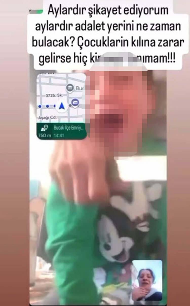 <p>Şiyar Alpaslan, 18 Kasım 2024'te Fatma Alpaslan'ı görüntülü arayıp yanında kalan çocukları Y.C.A. (7) ve B.A.'nın (3) boğazına bıçak dayayıp tehdit etti. Fatma Alpaslan, emniyete gidip şikayetçi oldu. Ekipler, Şiyar Alpaslan'ı Karabağlar ilçesinde gözaltına aldı. Çocuklar devlet korumasına alınırken; Alpaslan işlemlerinin ardından çıkarıldığı mahkemede tutuklandı. Gerekli incelemelerden sonra çocuklar annelerine teslim edildi.</p>
<p> </p>