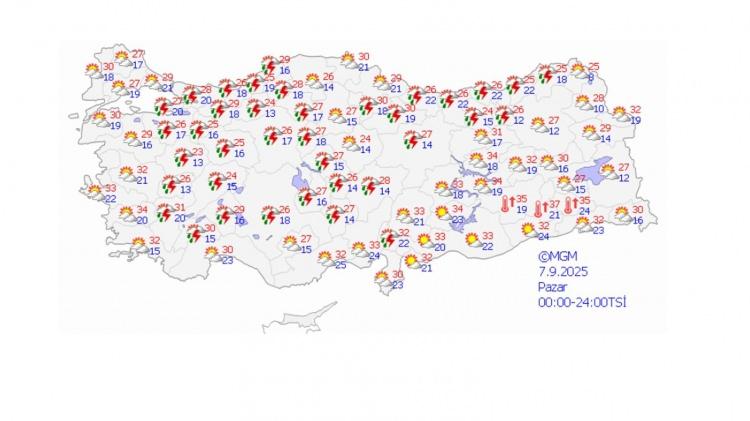 <p>Sağanak yağış uyarısı MGM'nin tahmin haritasında da böyle gösterildi.</p>
<p> </p>