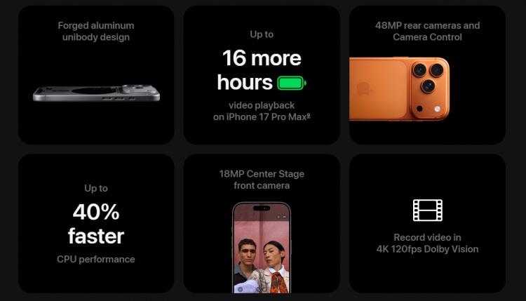 <p>Yeni iPhone 17 Pro Max, tasarımında radikal bir değişiklikle geliyor. Alıştığımız kare kamera adası yerini, arka yüzeyin üst kısmını tamamen kaplayan dikdörtgen bir kamera bloğuna bırakıyor. Bu yeni tasarımda, kameraların konumları korunurken, LiDAR sensörü ve flaş çerçevenin en sağ tarafına taşınıyor.</p>