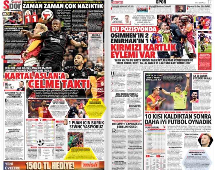 <p>Hürriyet: 'Kartal Aslan'a çelme taktı'</p>
