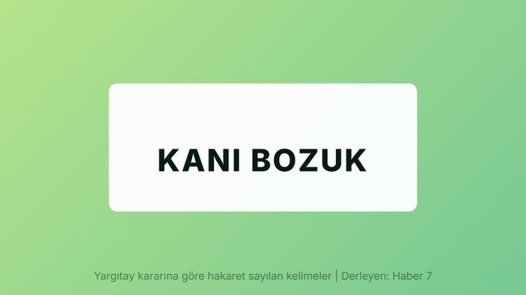 <p><span style="color:#B22222"><strong>KANI BOZUK</strong></span></p>