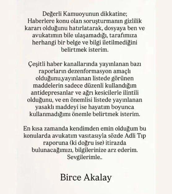 <p><strong><em>En kısa zamanda kendimden emin olduğum bu konularda avukatım vasıtasıyla sözde Adli Tıp raporuna (ki doğru ise) itirazda bulunacağımızı, bilgilerinize arz ederim.”</em></strong></p>
<p> </p>