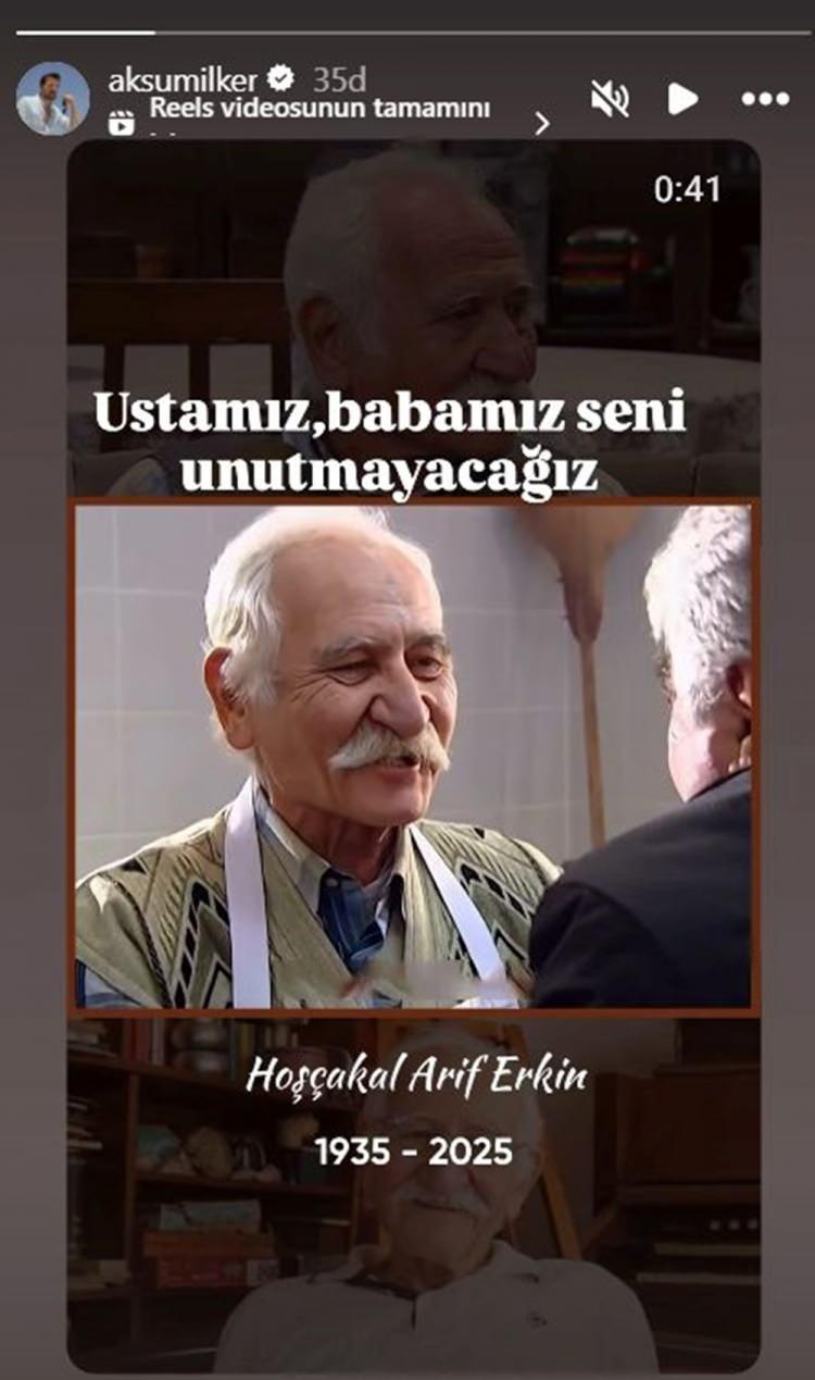 <p>İLKER AKSUM<br />
Dizide rol alan bir diğer isim İlker Aksum da üzüntüsünü "Ustamız, babamız. Seni unutmayacağız" sözleriyle dile getirdi.</p>
