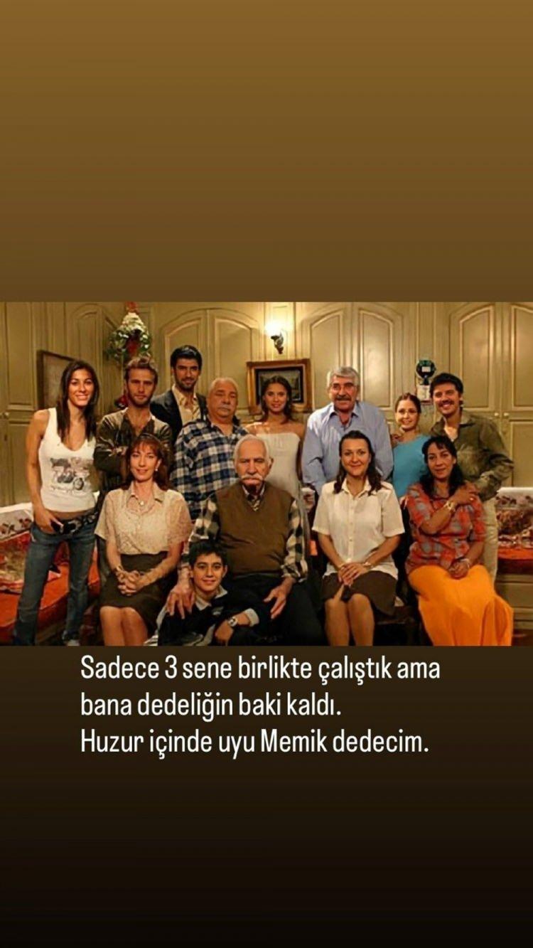 <p>OZAN UĞURLU<br />
Dizinin çocuk yıldızı Ozan Uğurlu da paylaşımında "Sadece 3 sene birlikte çalıştık ama bana dedeliğin baki kaldı. Huzur içinde uyu Memik dedeciğim" ifadelerini kullandı.</p>
