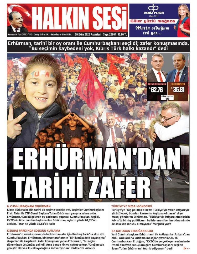 <p><strong>Halkın Sesi</strong>: Erhürman'dan tarihi zafer</p>