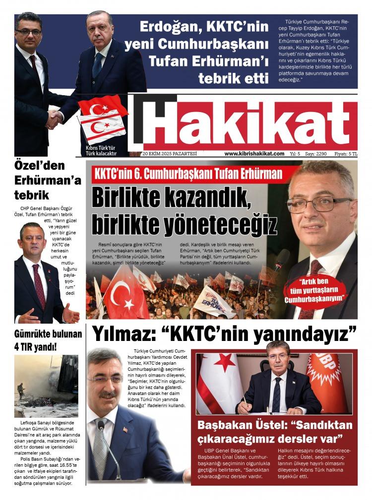 <p><strong>Hakikat gazetesi</strong>: Birlikte kazandık, birlikte yöneteceğiz</p>