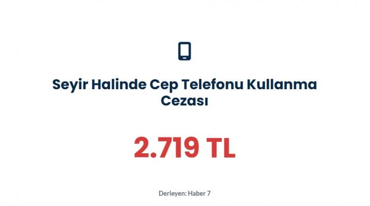 <p><strong><span style="color:#B22222">SEYİR HALİNDE CEP TELEFONU KULLANMA </span> |  2.719 - 5 BİN TL</strong></p>
