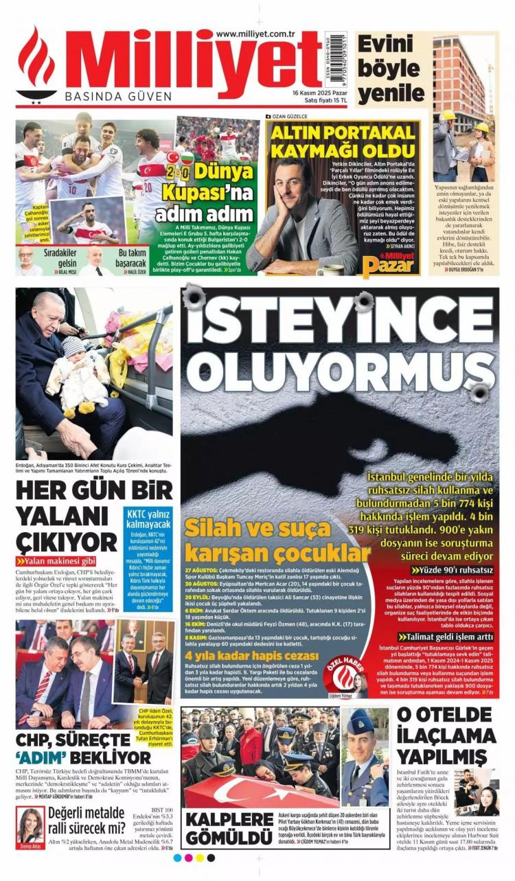 <p>Milliyet: "D&uuml;nya Kupası'na adım adım"</p>
