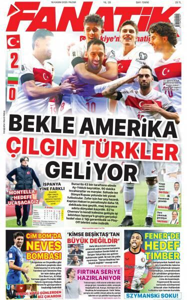 <p>Fanatik: "Bekle Amerika &ccedil;ılgın T&uuml;rkler geliyor"</p>
