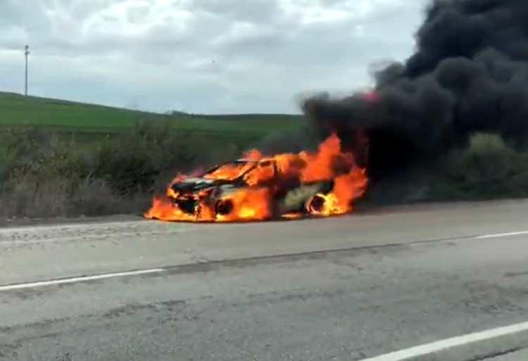 <p>Otomobili yolun kenarına çeken Gündoğan, durumu 112 Acil Çağrı Merkezi'ne bildirdi. </p>
