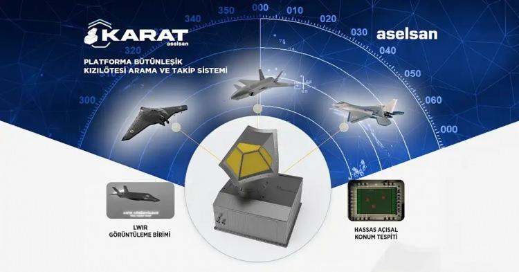 <p>KARAT Kızılötesi Arama ve Takip Sistemi, Muharip İnsanlı/İnsansız Uçak Sistemleri, Sabit ve Döner Kanatlı Uçaklar ve İnsansız Hava Araçları (İHA/SİHA) için platforma entegre olarak geliştirilen, hava hedeflerine yönelik kızılötesi arama, tespit ve takip sistemidir.</p>
