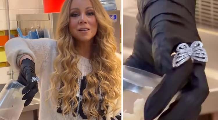 20 yıldır bir kez bile çıkarmadı! Mariah Carey'nin yemek yaparken yüzük takması olay oldu
