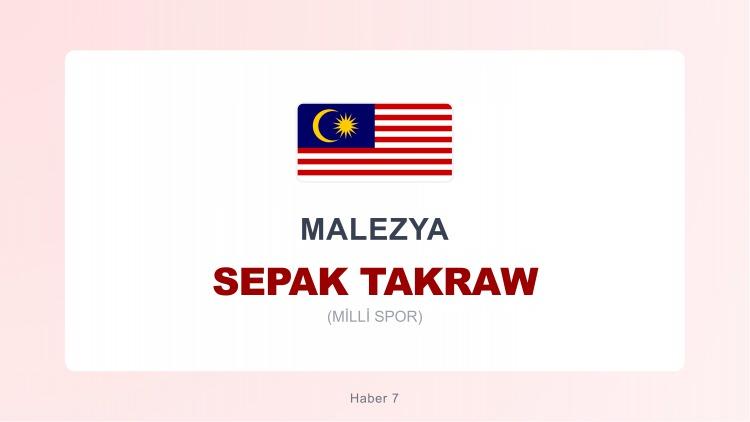 <p><span style="color:#B22222"><strong>MALEZYA</strong></span></p>

<p>&nbsp;</p>

<p>Sepak Takraw, iki takımın bir fileyle ayrılmış sahada ayak, baş, diz veya g&ouml;vde kullanarak k&uuml;&ccedil;&uuml;k bir topu rakip alana ge&ccedil;irmeye &ccedil;alıştığı bir oyundur. Oyuncular topu elle temas etmeden paslaşır, sma&ccedil;lar ve volelerle sayı kazanmaya &ccedil;alışır; ama&ccedil;, topu rakip sahaya d&uuml;ş&uuml;rerek ya da rakibin hatasıyla puan toplamaktır.</p>

