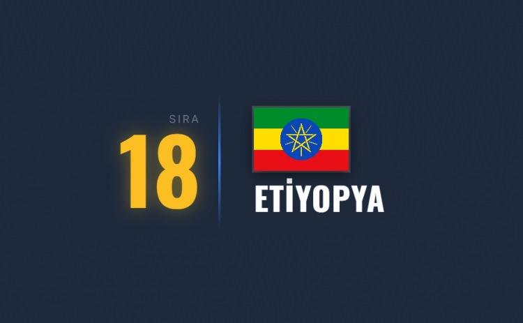 <p><span style="color:#B22222"><strong>18)&nbsp; ETİYOPYA</strong></span></p>

<p>&nbsp;</p>

<p>Etnik &ccedil;atışmalar ve Tigray sonrası devam eden gerginlik &uuml;lke g&uuml;venliğini tehdit ediyor.</p>

