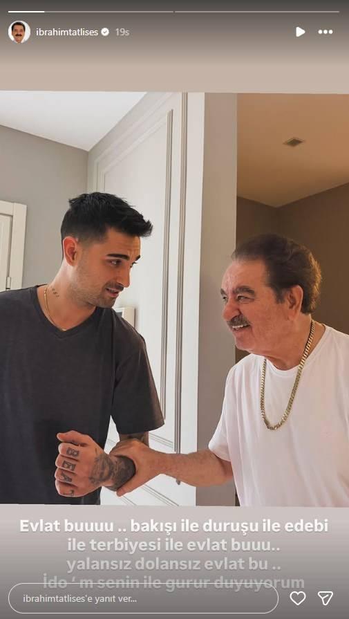<p><strong>"YALANSIZ DOLANSIZ EVLAT BU"</strong></p>

<p>Tatlıses sosyal medya hesabından oğlu İdo Tatlıses'i paylaşarak <strong>"Evet buuu.. yalansız dolansız evlat bu.. İdo'm senin ile gurur duyuyorum"</strong> övgü dolu sözler sarfetti. </p>

