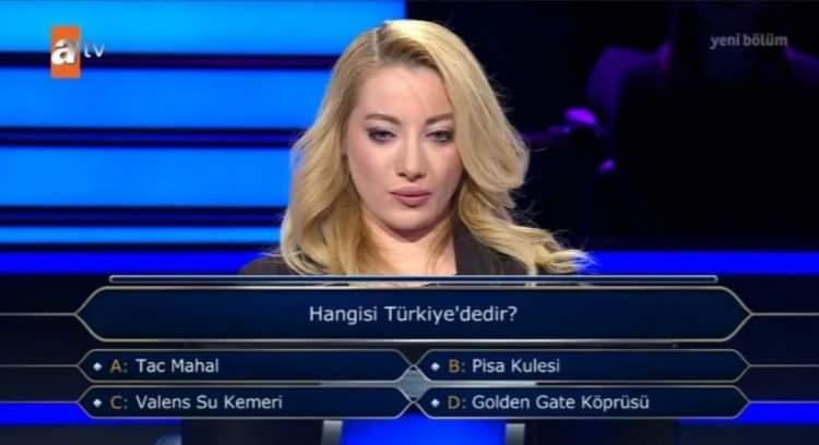 <p>Kim Milyoner Olmak İster'in 10 bin TL değerindeki 4'ncü sorusunda yarışmacı karşısına çıkan "Hangisi Türkiye'dedir?" sorusunda oldukça zor anlar yaşadı. </p>
