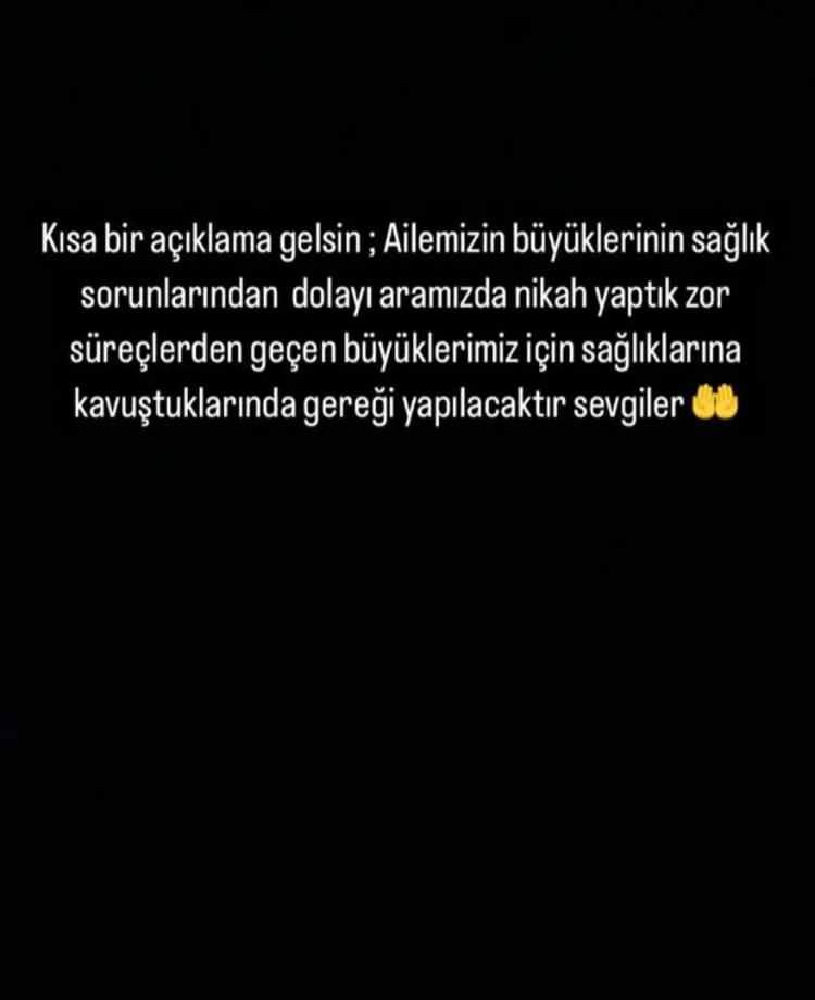 <p>Ünlü isim, <strong>16 Mayıs'ta</strong> sosyal medya hesabından yaptığı bir paylaşımla, iş insanı Mustafa Semih Demirci ile <strong>sessiz sedasız evlendiğini</strong> duyurmuştu.</p>
