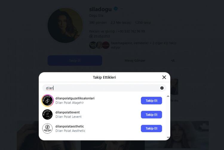 <p><strong>Sıla Doğu'nun da, kardeşi Dilan Polat'ı takipten &ccedil;ıkarttığı </strong>g&ouml;r&uuml;l&uuml;rken, <strong>Dilan Polat'ın sahibi olduğu işletme hesaplarını</strong> halen <strong>takip ettiği </strong>dikkatlerden ka&ccedil;madı.</p>
