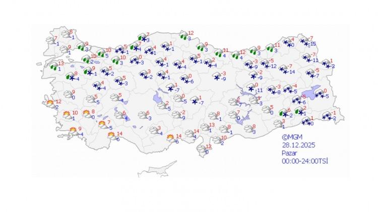 <p>Kar yağışı bulunan şehirler MGM'nin tahmin haritasında da b&ouml;yle g&ouml;sterildi.</p>

<p>&nbsp;</p>
