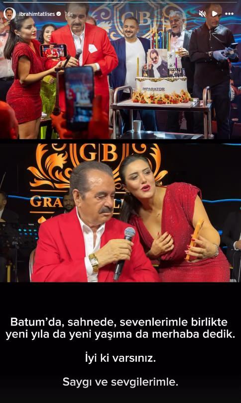 <p><em><strong>İbrahim Tatlıses'in paylaşımı;</strong></em></p>
