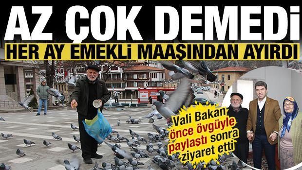 20 yıldır g&uuml;vercinleri besleyen Cahit dedeye, Vali Bakan'dan ziyaret 