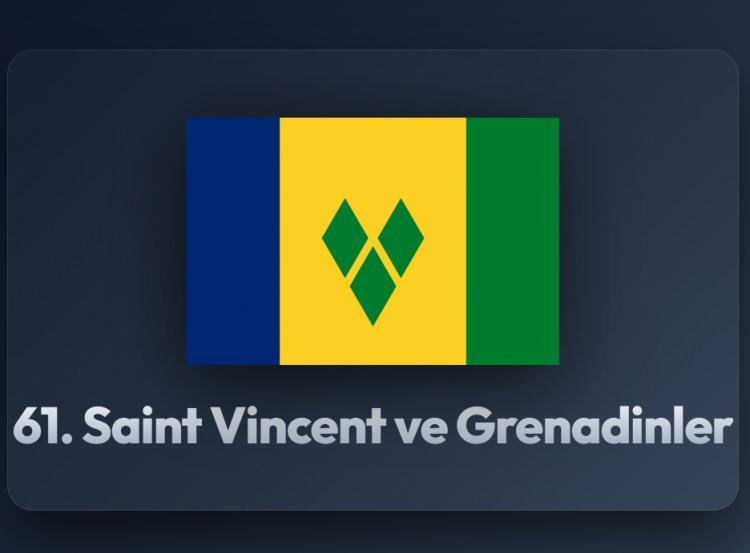 <p><span style="color:#B22222"><strong>61)&nbsp; SAİNT VİNCENT VE GRENADİNLER</strong></span></p>
