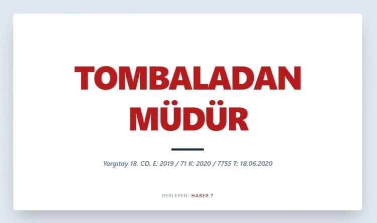 <p><span style="color:#B22222"><strong>TOMBALADAN MÜDÜR</strong></span></p>
