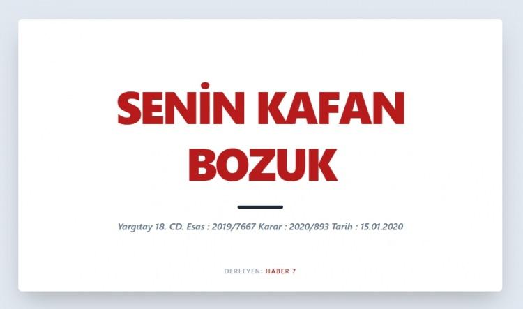 <p><span style="color:#B22222"><strong>SENİN KAFAN BOZUK</strong></span></p>

