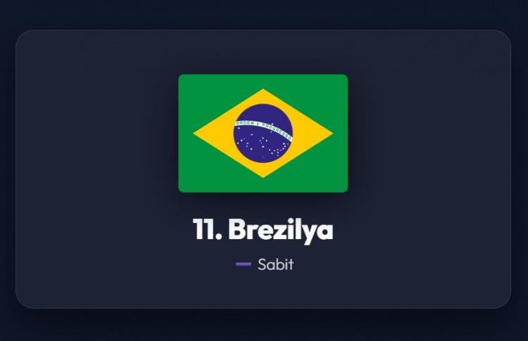 <p><span style="color:#B22222"><strong>11)&nbsp; BREZİLYA</strong></span></p>
