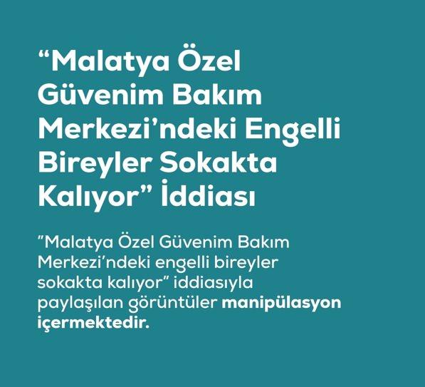 <p><span style="color:#B22222"><strong>"MALATYA &Ouml;ZEL G&Uuml;VENİM BAKIM MERKEZİ'NDEKİ ENGELLİ BİREYLER SOKAKTA KALIYOR" YALANI!</strong></span></p>
