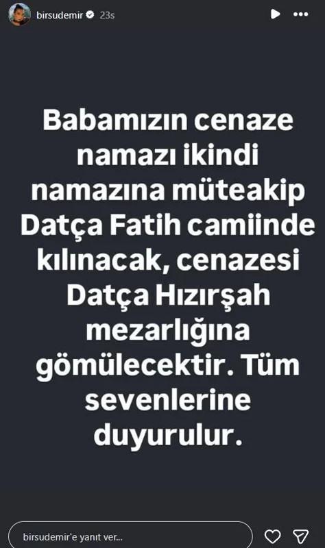 <p><strong>Oyuncu, acı haberi verirken, yaptığı paylaşıma cenaze bilgilerini de ekledi.</strong></p>
