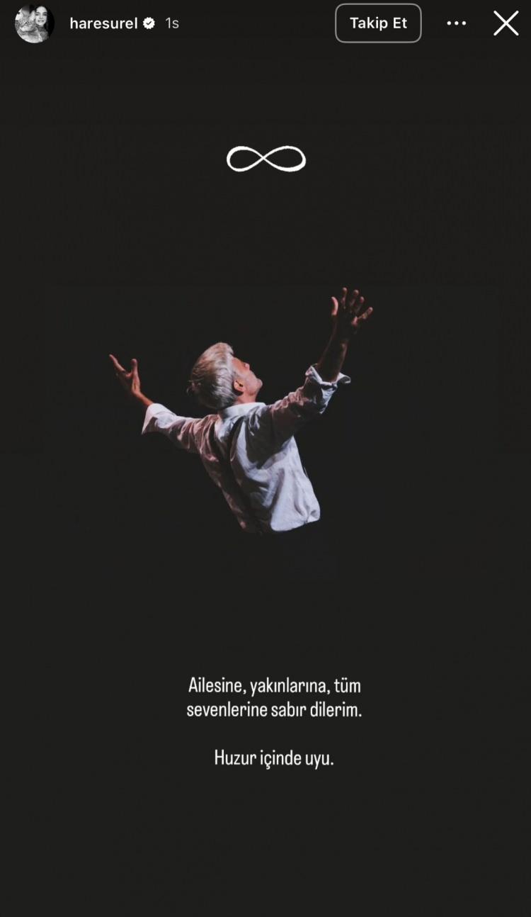 <p><span style="color:#B22222"><strong>HARE S&Uuml;REL</strong></span></p>

<p><em><strong>"Ailesine, yakınlarına, t&uuml;m sevenlerine sabır dilerim. Huzur i&ccedil;inde uyu."</strong></em></p>
