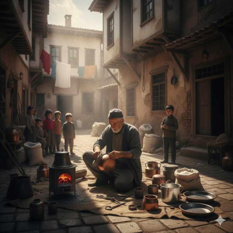 <p><span style="color:#B22222"><strong>KALAYCI (GEZİCİ)</strong></span></p>

<p>Bakır kapları mahalle mahalle dolaşarak kalaylayan ustalar.</p>
