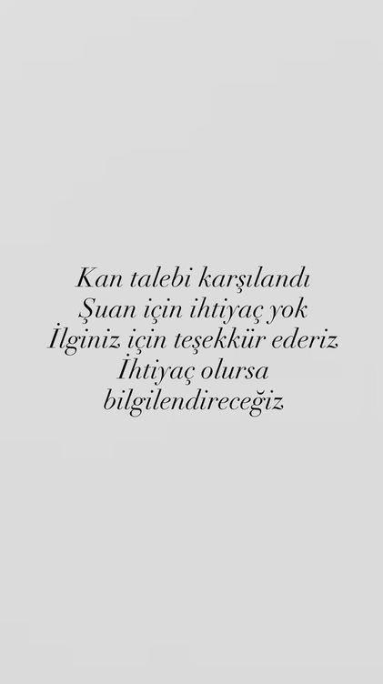 <p><strong>​Yapılan son a&ccedil;ıklamada ise<span style="color:#B22222"> "kan ihtiycının karşılandığı ve şimdilik yeni ihtiyacın bulunmadığı"</span> belirtildi.</strong></p>
