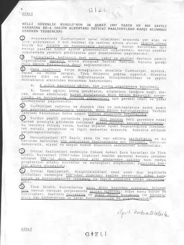 <p><strong>2 MART</strong></p>

<p>Başbakan Erbakan, MGK&rsquo;da alınan 18 maddelik kararların altına imza atmayacağını s&ouml;yledi. Erbakan bazı maddelerdeki ifadelerin gereğinden fazla sert ve kabul edilemez olduğu kanaatindeydi.</p>
