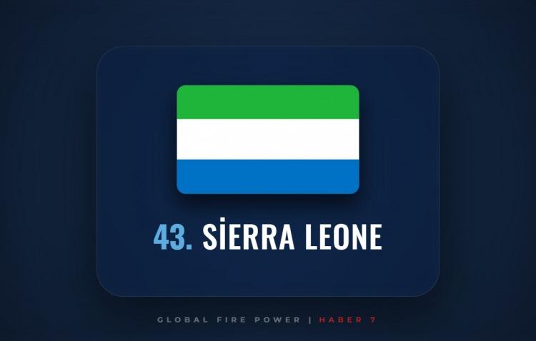<p><span style="color:#B22222"><strong>43)&nbsp; SİERRA LEONE</strong></span></p>
