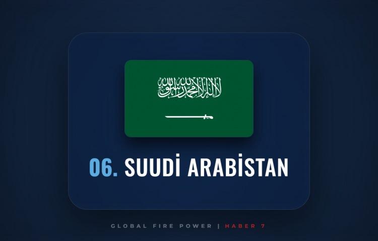 <p><span style="color:#B22222"><strong>6)&nbsp; SUUDİ ARABİSTAN</strong></span></p>

