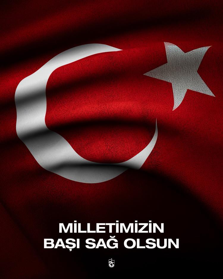 <p>Trabzonspor:&nbsp;Milletimizin Başı Sağ Olsun</p>

<p>&nbsp;</p>

<p>Balıkesir 9&rsquo;uncu Ana Jet &Uuml;s Komutanlığı&rsquo;ndan kalkış yapan F-16 u&ccedil;ağının kaza kırıma uğraması sonucu şehit olan pilotumuza Allah&rsquo;tan rahmet, ailesine, yakınlarına ve milletimize başsağlığı diliyoruz.</p>

