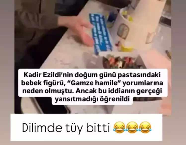 <p><strong>&Ccedil;ığ gibi b&uuml;y&uuml;yen bebek soruları karşısında Kadir Ezildi'den&nbsp; a&ccedil;ıklama gecikmedi. Ezildi, sosyal medya hesabından&nbsp;<span style="color:#800080"><em>"Dilimde t&uuml;y bitti"</em></span> diyerek bebek haberlerini yalandı.</strong></p>
