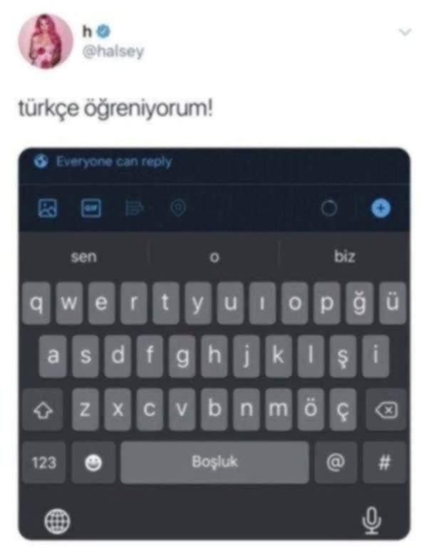 <p><span style="color:#0000FF"><strong>Halsey'nin eski paylaşımlarından biri...</strong></span></p>
