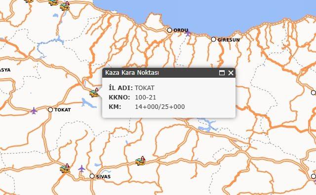 <p>Tokat &ndash; 100-21 Karayolu, 14+000/25+000 km</p>

<p>&nbsp;</p>
