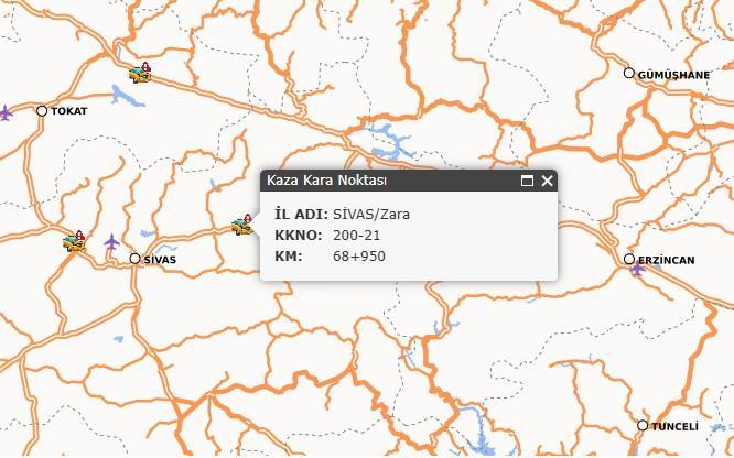 <p>Sivas / Zara &ndash; 200-21 Karayolu, 68+950 km</p>
