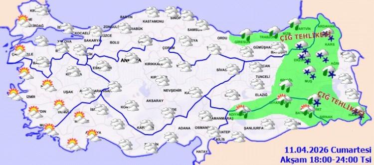 <p>İ&ccedil; ve doğu kesimlerde buzlanma ve don olayı, Doğu Karadeniz'in i&ccedil; kesimleri ile Doğu Anadolu'da y&uuml;ksek kar &ouml;rt&uuml;s&uuml;ne sahip eğimli alanlarda &ccedil;ığ ve kar erimesi tehlikesi bulunmaktadır.</p>
