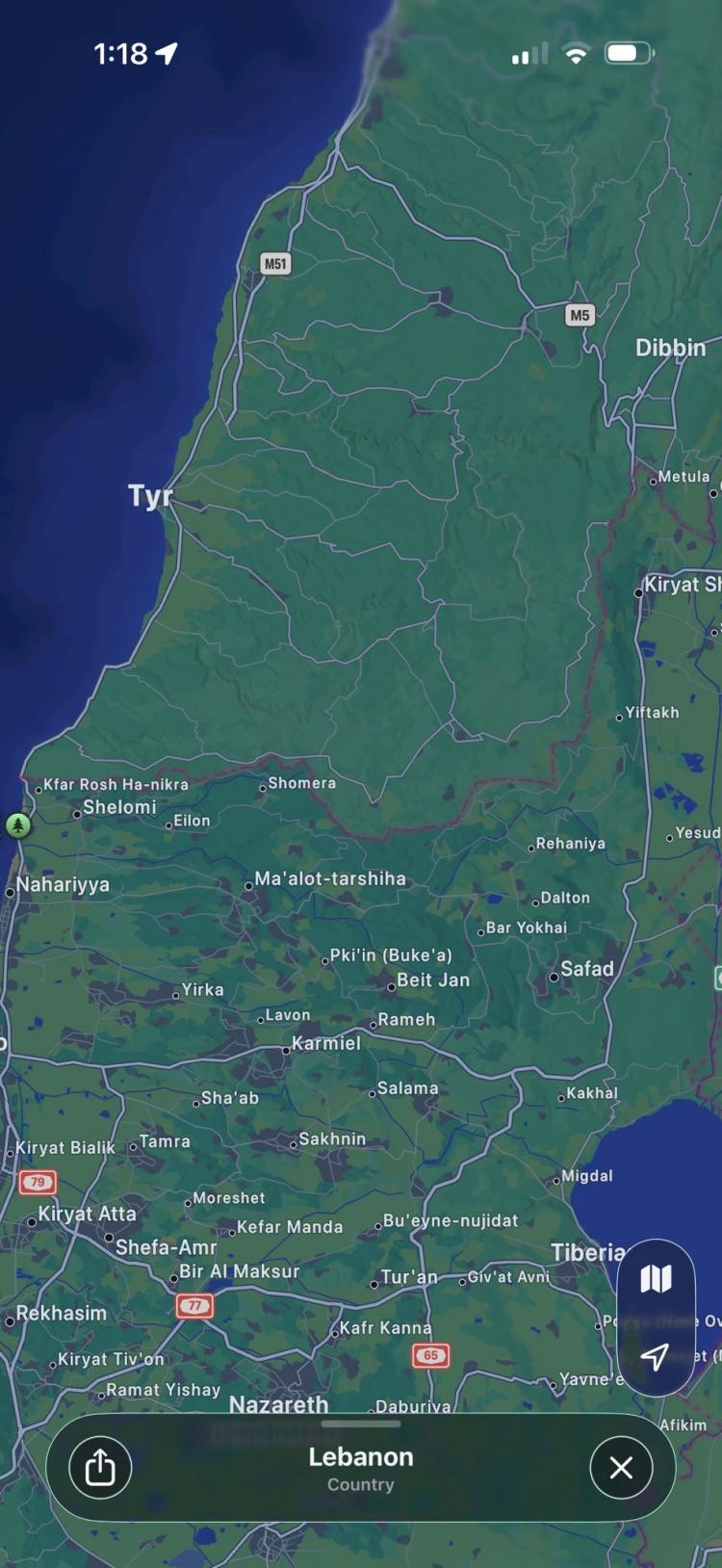 Herkes d&uuml;n gece fark etti: Apple'dan İsrail i&ccedil;in şark kurnazlığı: İsrail'in işgal ettiği L&uuml;bnan k&ouml;ylerini gizliyorlar