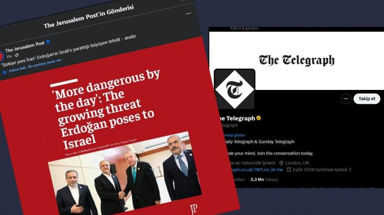 <p><strong>ASILSIZ İDDİALAR VE K&Uuml;RESEL YAYILIM</strong></p>

<p><br />
S&ouml;z konusu iddialarda, Cumhurbaşkanı Recep Tayyip Erdoğan&rsquo;ın; İran veya L&uuml;bnan&rsquo;a y&ouml;nelik olası bir saldırıyı "T&uuml;rkiye&rsquo;ye yapılmış sayacağı" ve "İsrail&rsquo;in T&uuml;rkiye tarafından işgal edileceğine" dair a&ccedil;ıklamalarda bulunduğu &ouml;ne s&uuml;r&uuml;lm&uuml;şt&uuml;. İsrail destekli sosyal medya hesapları ve &ccedil;eşitli mecralar tarafından dolaşıma sokulan bu dezenformasyon, kısa s&uuml;rede İngiliz The Telegraph gazetesi tarafından da haberleştirilerek uluslararası boyuta taşındı.</p>
